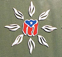Puerto Rico's Flag in a Flower sticker at elColmadito.com Puerto Rico